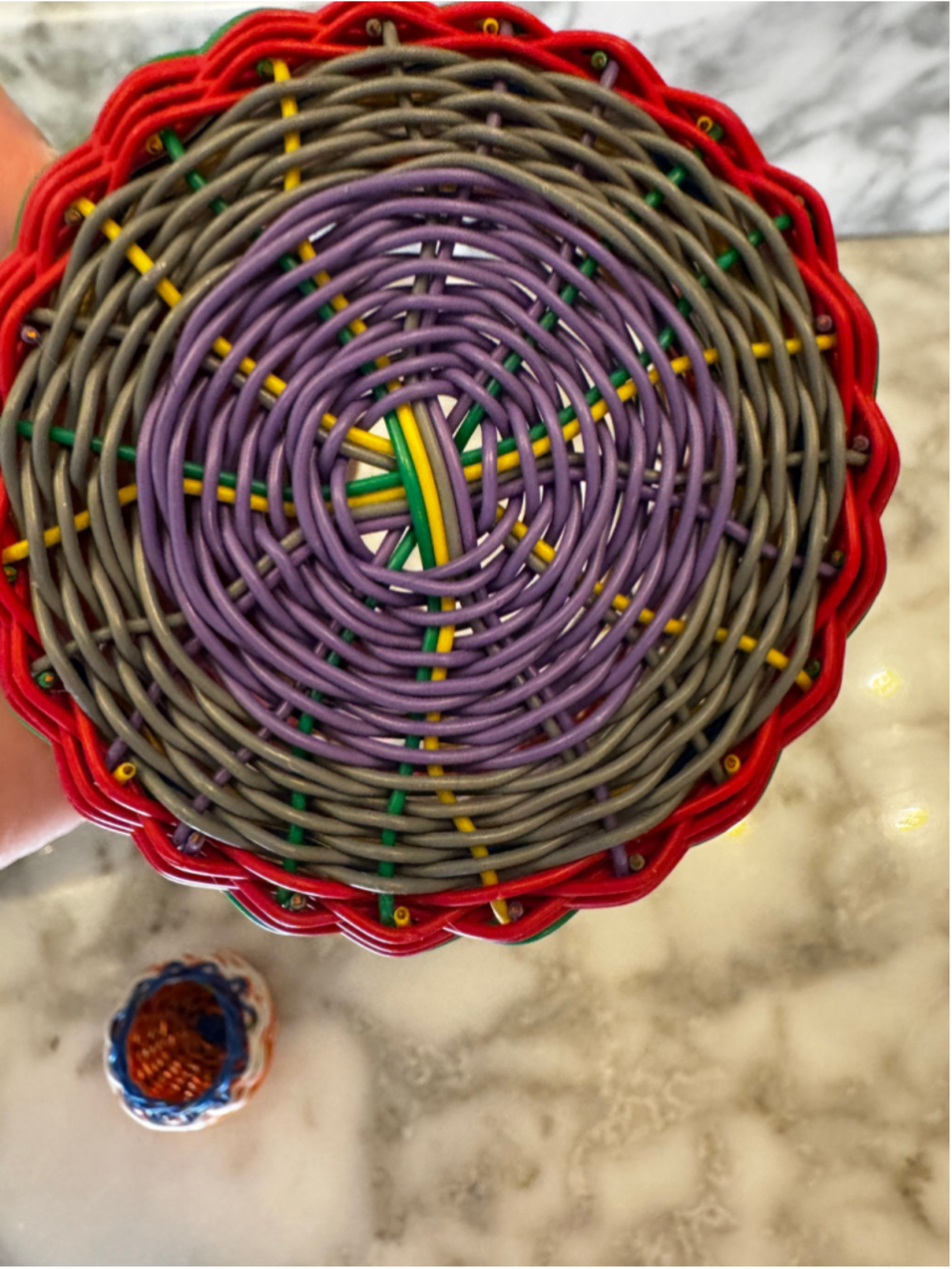 Vintage Set of 3 Handwoven South African Zulu Telephone Wire Baskets - Picture 8 of 15